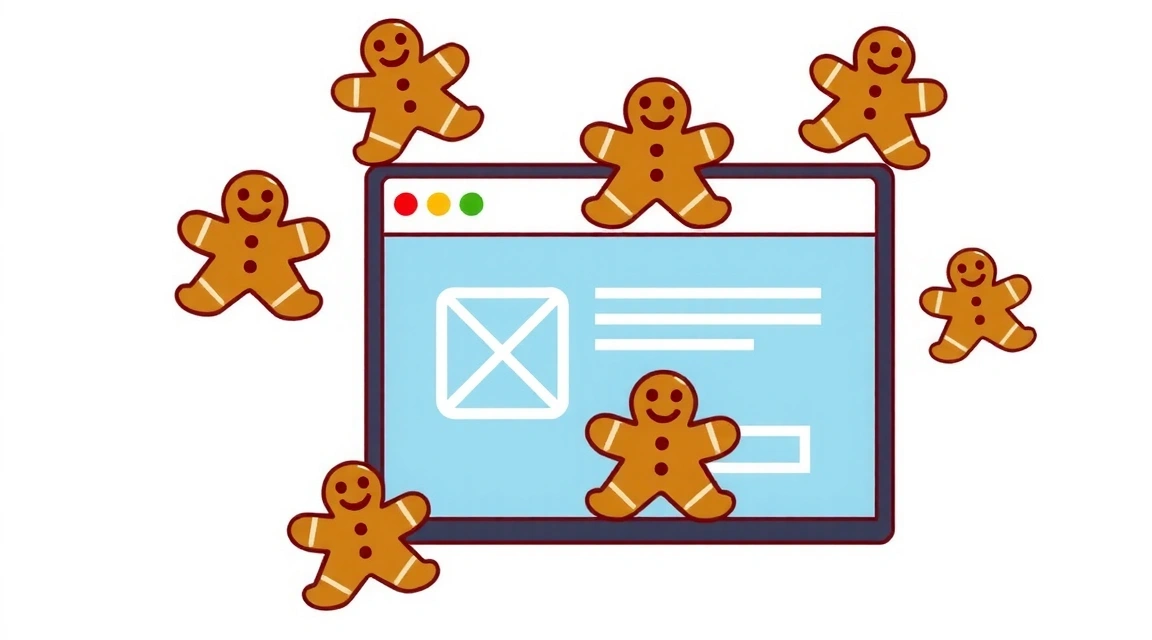 Ilustrace cookie souborů a internetového prohlížeče