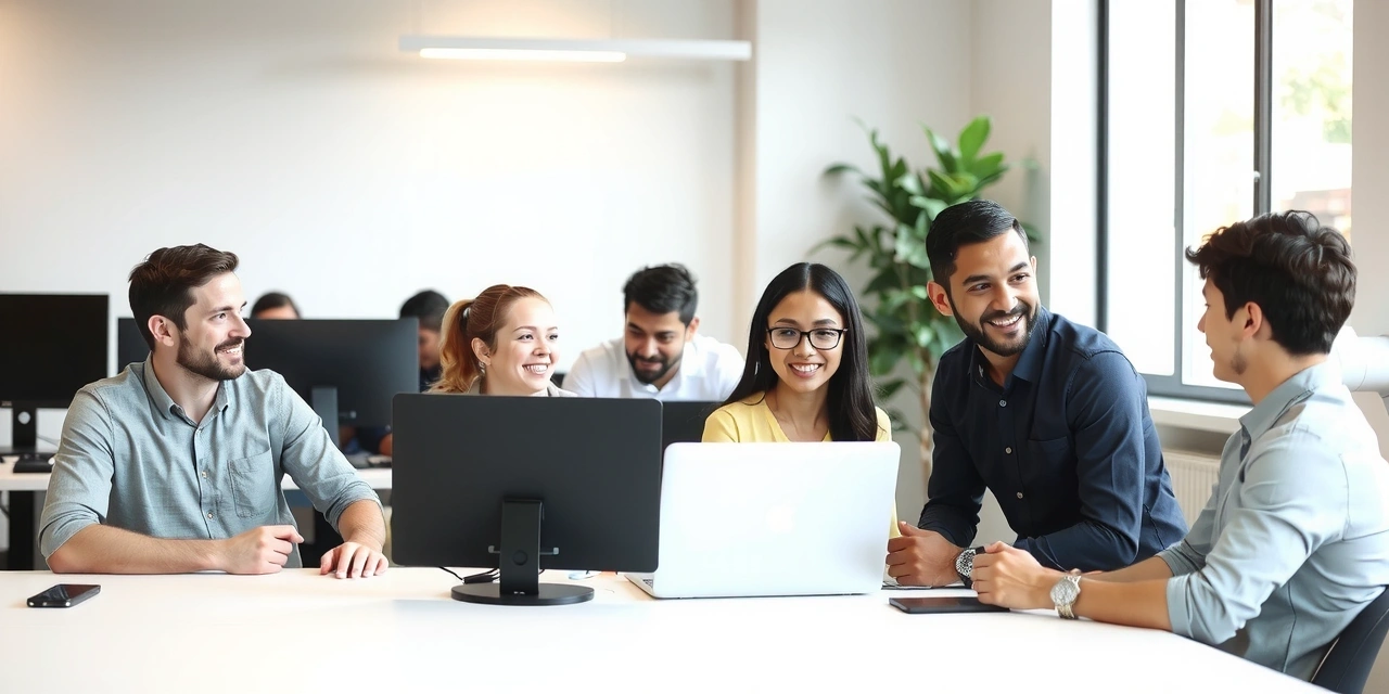 Tým pixelspring pracuje v kanceláři