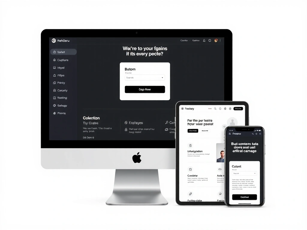 Moderní webdesign s prvky uživatelského rozhraní na různých zařízeních