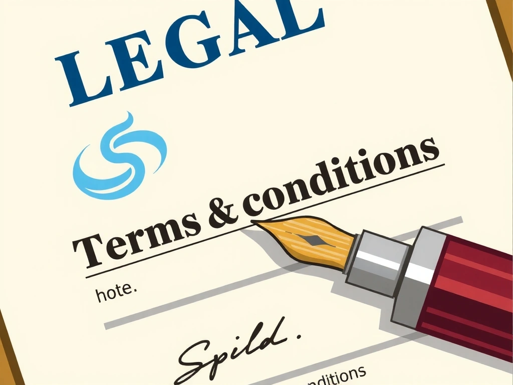 Ilustrace dokumentu s podpisem a perem symbolizující právní podmínky